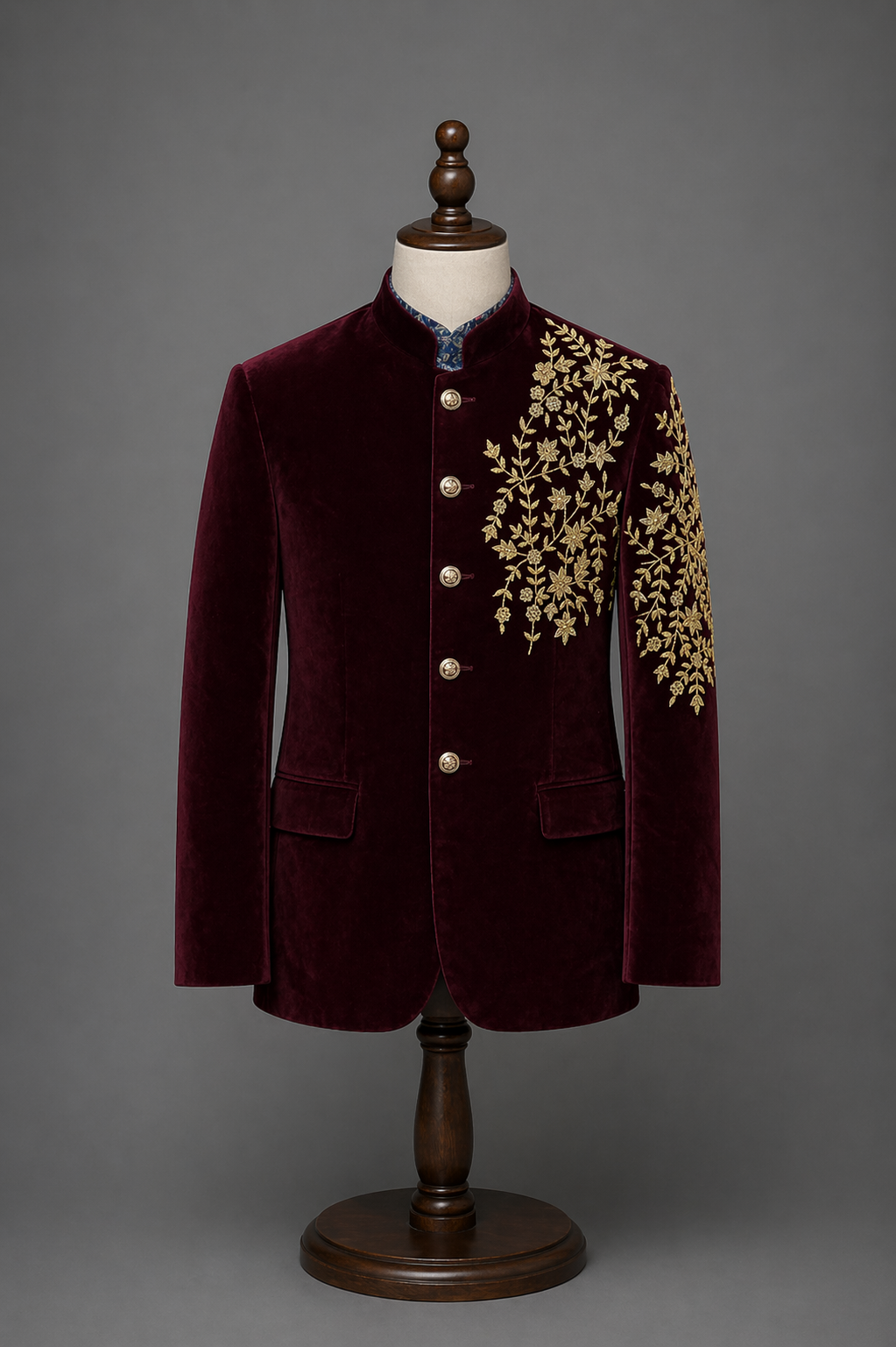 Elegant burgundy velvet jacket