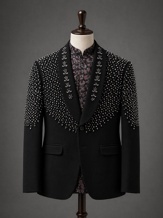 Elegant black embellished jacket