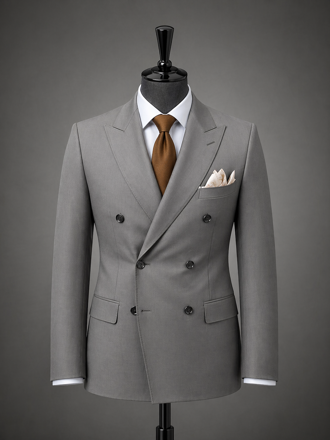 Classic Grey Double-Breasted Suit