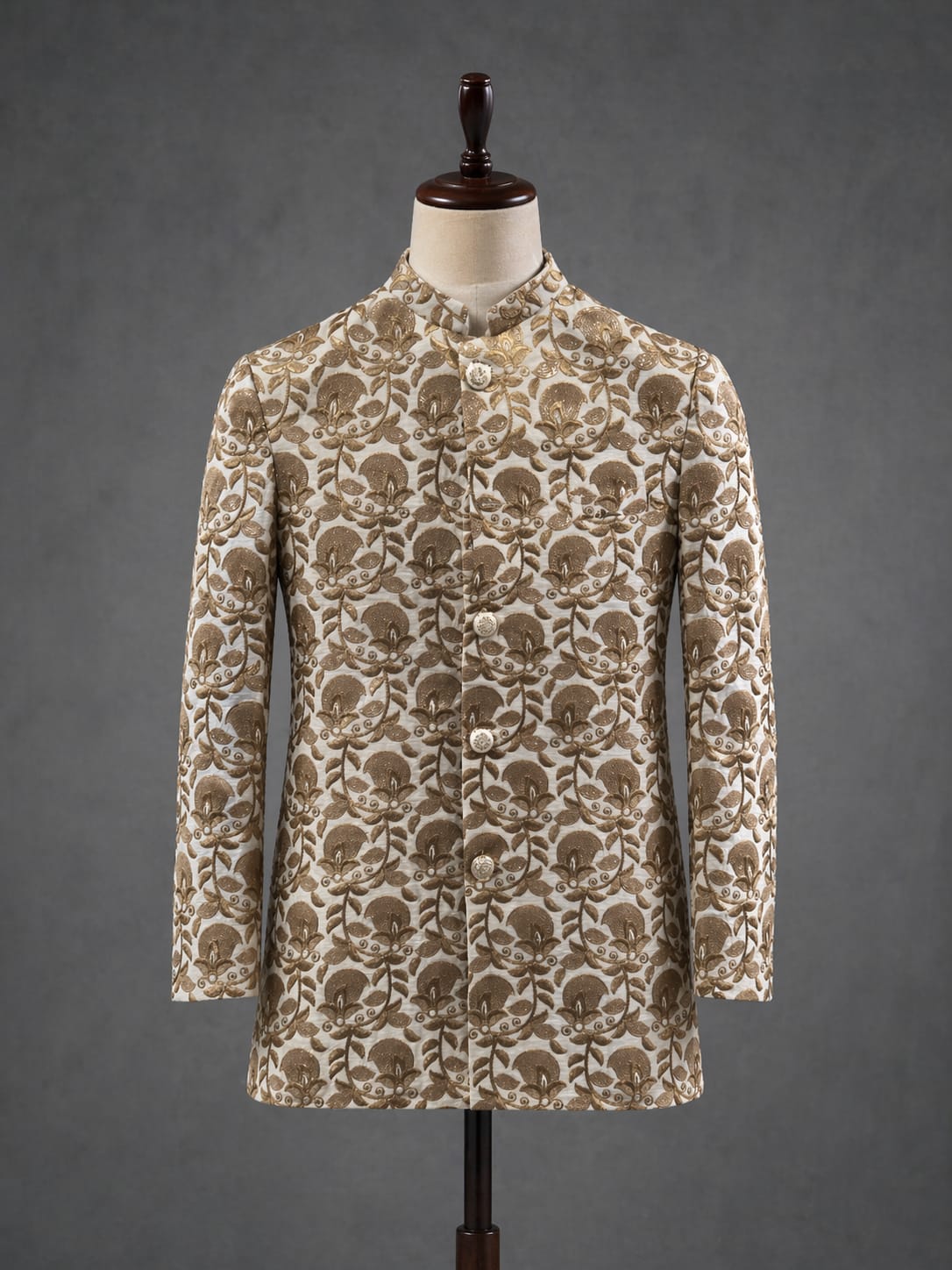 Ivory & Gold Brocade Jodhpuri – Regal Heritage Statement